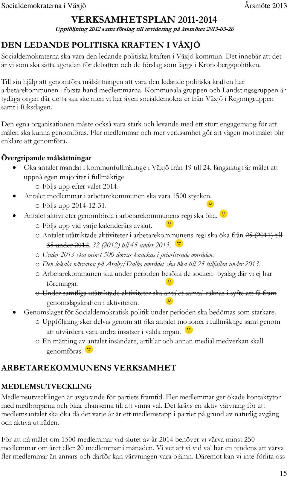 Till sin hjälp att genomföra målsättningen att vara den ledande politiska kraften har arbetarekommunen i första hand medlemmarna.