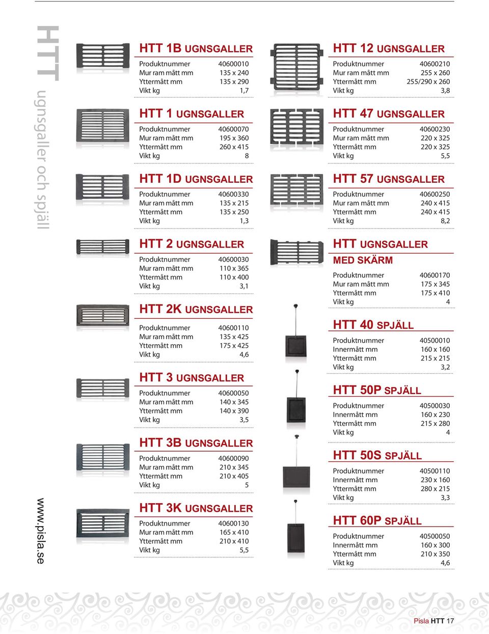 mått mm 135 x 425 Yttermått mm 175 x 425 Vikt kg 4,6 Produktnummer 40600050 Mur ram mått mm 140 x 345 Yttermått mm 140 x 390 Vikt kg 3,5 Produktnummer 40600090 Mur ram mått mm 210 x 345 Yttermått mm