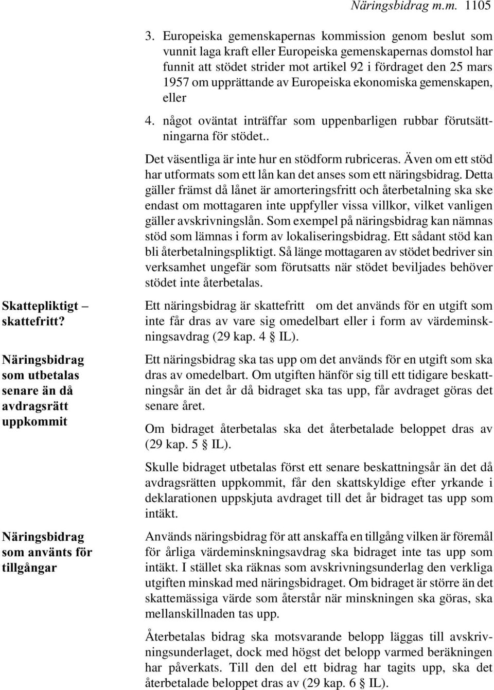 upprättande av Europeiska ekonomiska gemenskapen, eller 4. något oväntat inträffar som uppenbarligen rubbar förutsättningarna för stödet.. Det väsentliga är inte hur en stödform rubriceras.