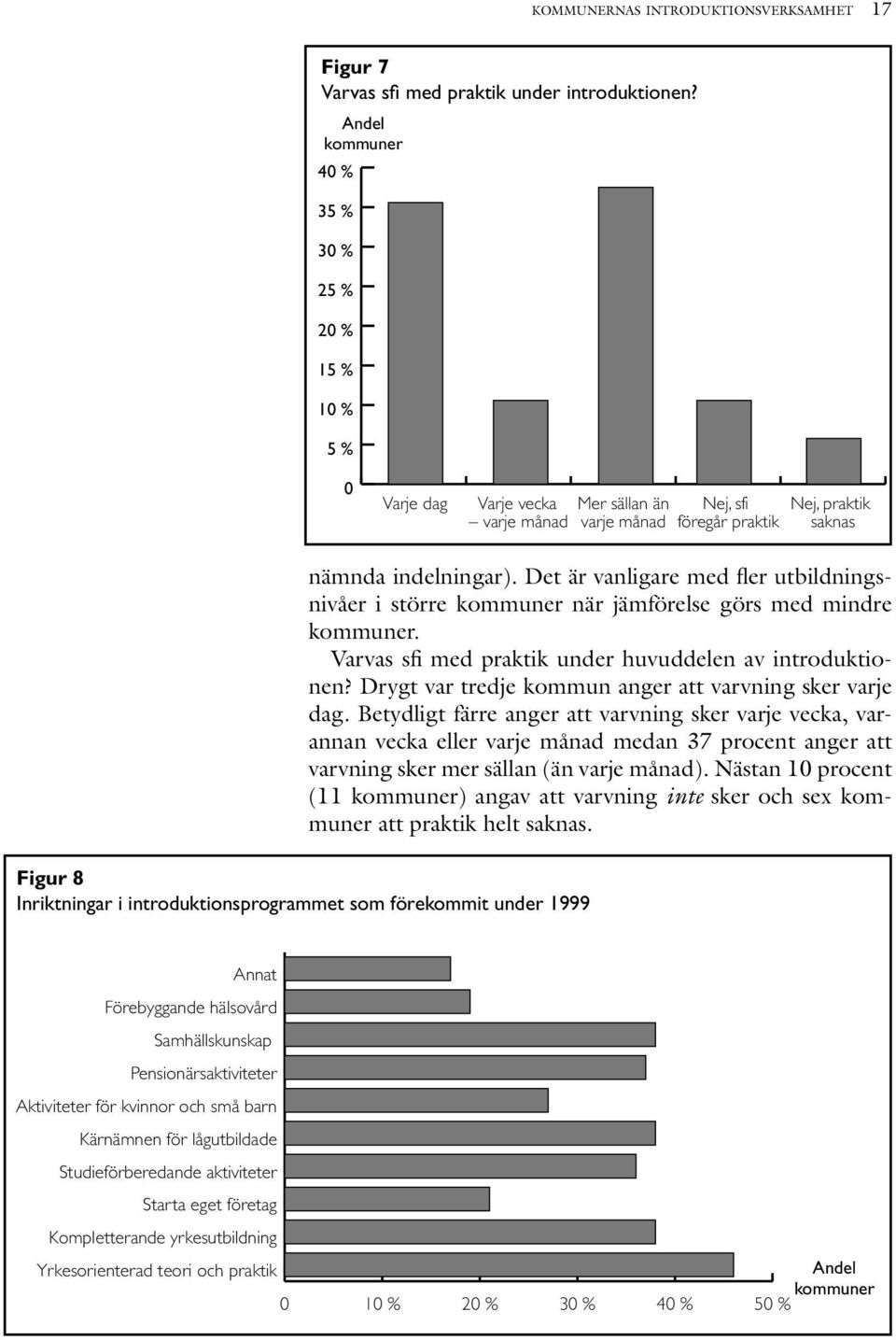 introduktionsprogrammet som förekommit under 1999 nämnda indelningar). Det är vanligare med fler utbildningsnivåer i större kommuner när jämförelse görs med mindre kommuner.