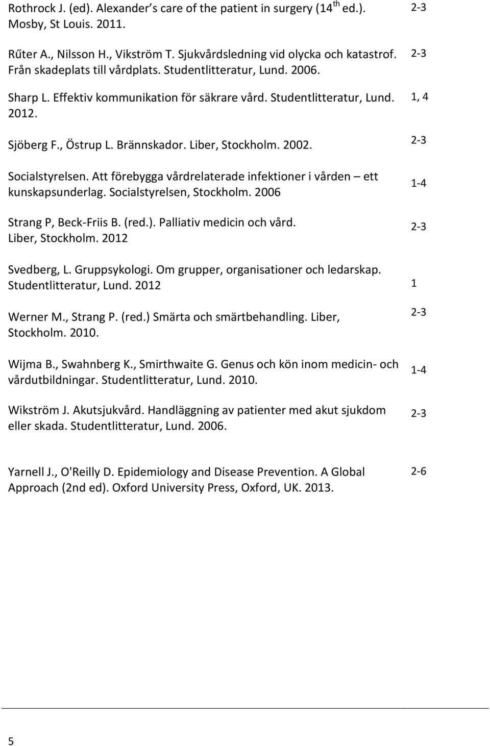 2002. Socialstyrelsen. Att förebygga vårdrelaterade infektioner i vården ett kunskapsunderlag. Socialstyrelsen, Stockholm. 200 Strang P, Beck-Friis B. (red.). Palliativ medicin och vård.