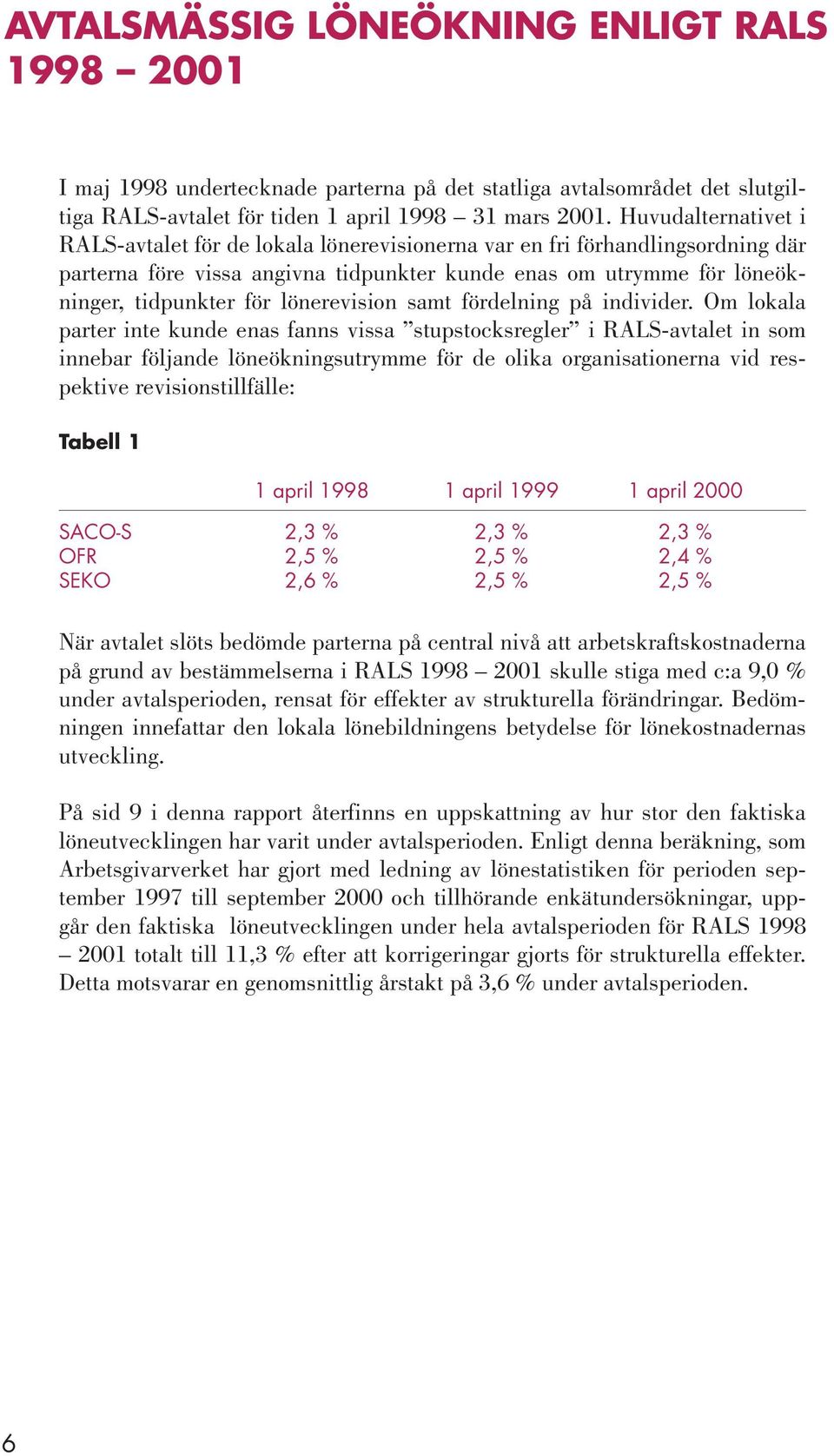 lönerevision samt fördelning på individer.