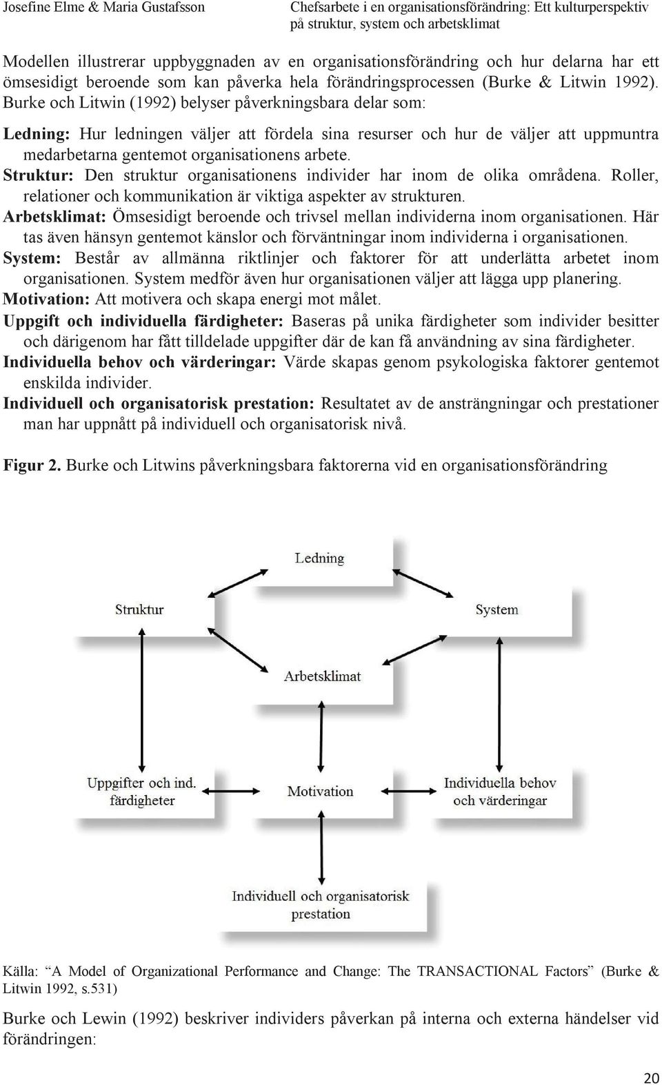 Struktur: Den struktur organisationens individer har inom de olika områdena. Roller, relationer och kommunikation är viktiga aspekter av strukturen.