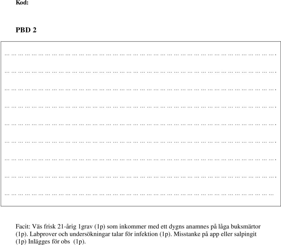Labprover och undersökningar talar för infektion (1p).