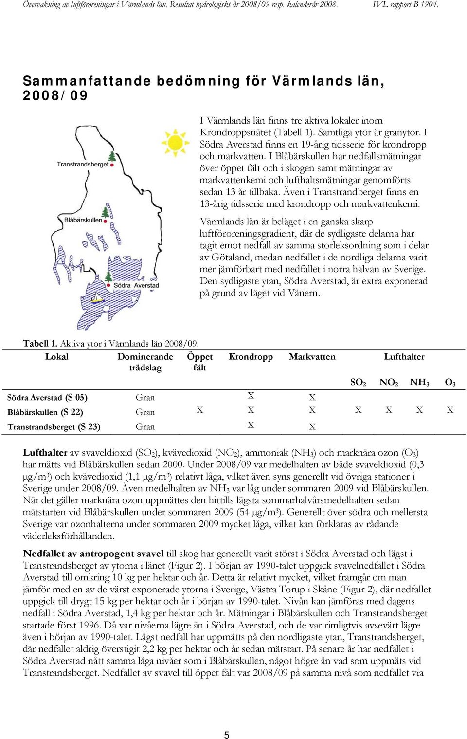 I Blåbärskullen har nedfallsmätningar över öppet fält och i skogen samt mätningar av markvattenkemi och lufthaltsmätningar genomförts sedan 13 år tillbaka.