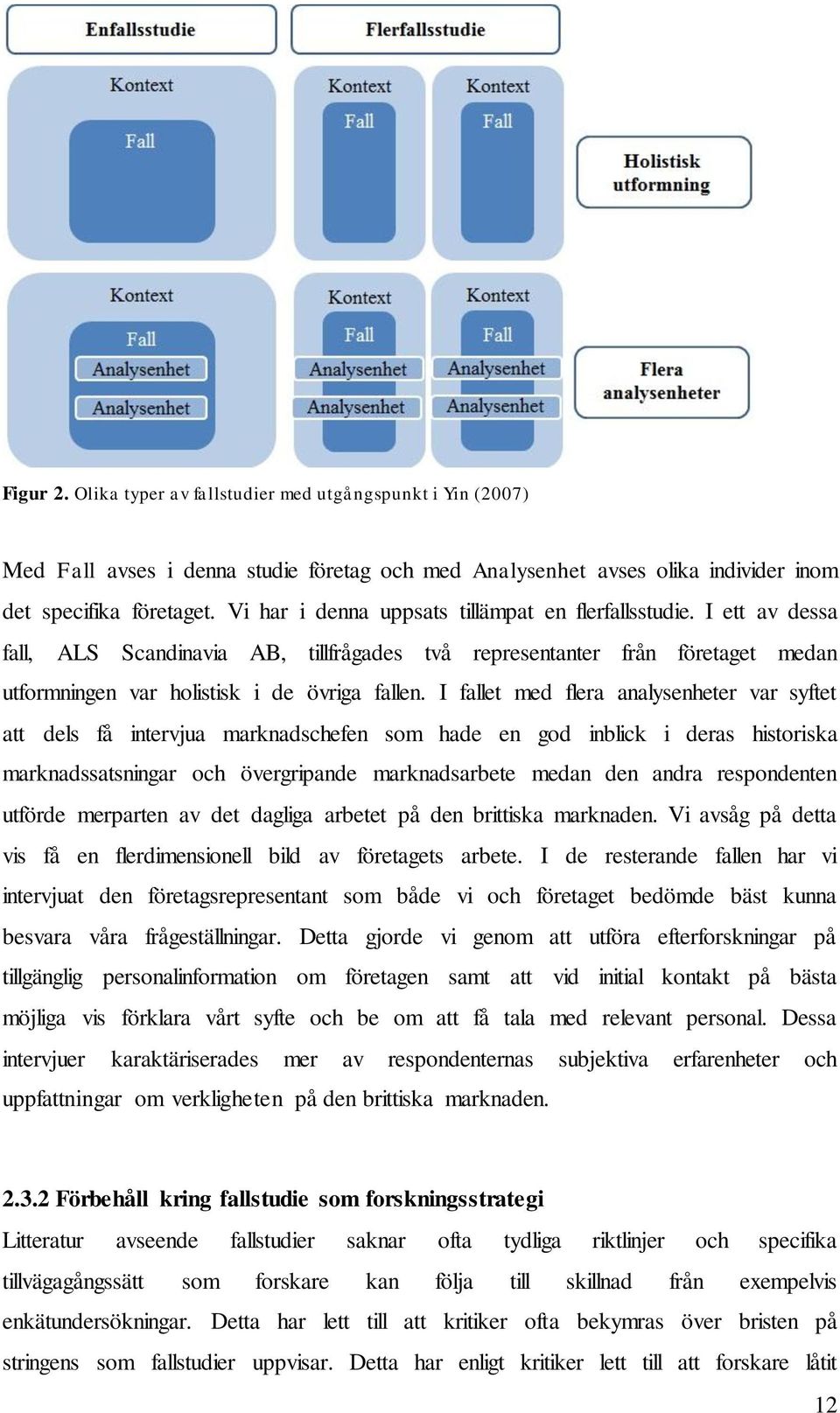 I fallet med flera analysenheter var syftet att dels få intervjua marknadschefen som hade en god inblick i deras historiska marknadssatsningar och övergripande marknadsarbete medan den andra