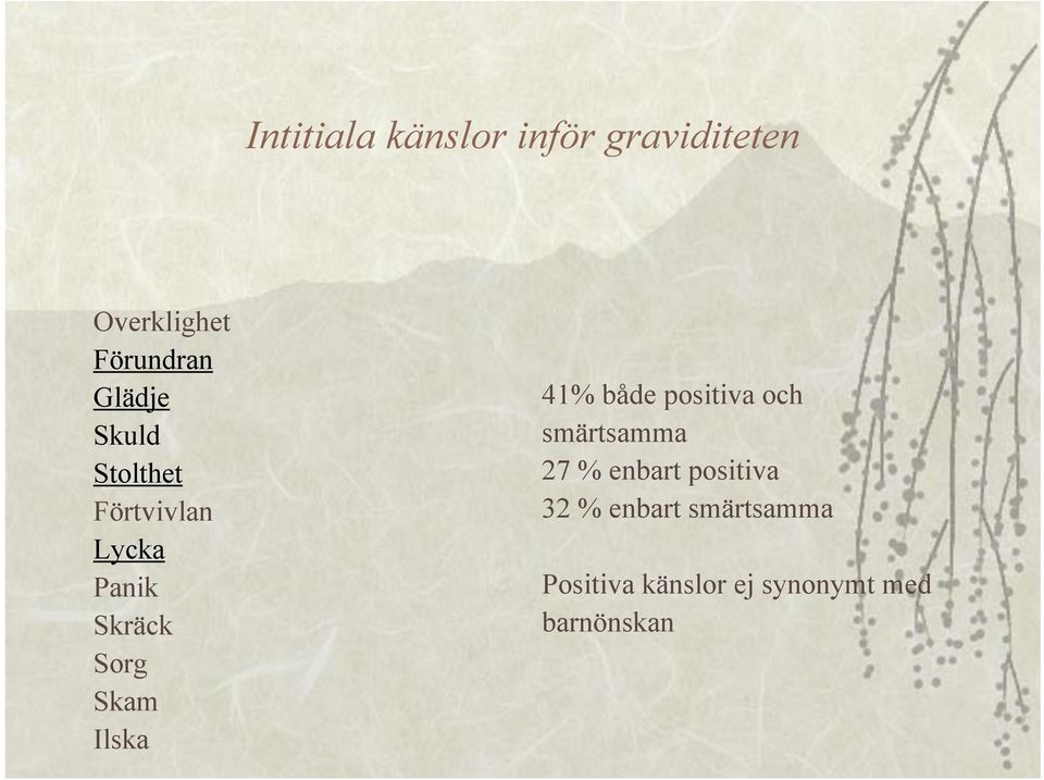 Ilska 41% både positiva och smärtsamma 27 % enbart positiva