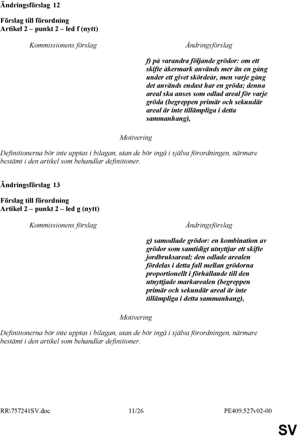 förordningen, närmare bestämt i den artikel som behandlar definitioner.