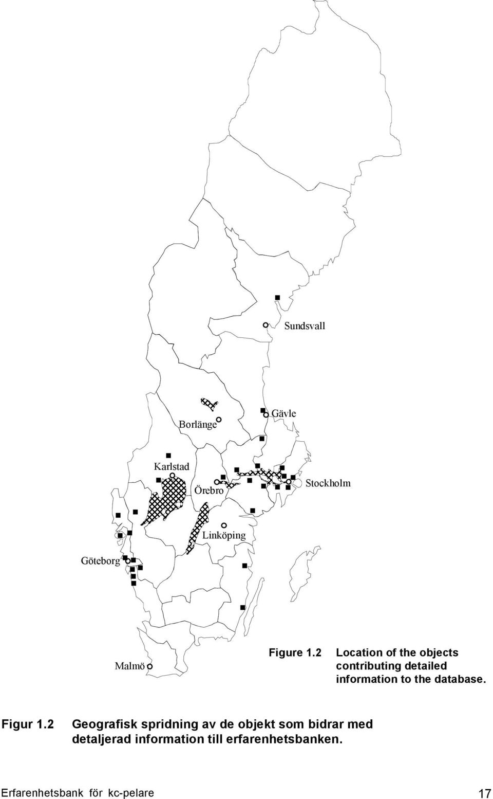 2 Location of the objects contributing detailed information to the database.