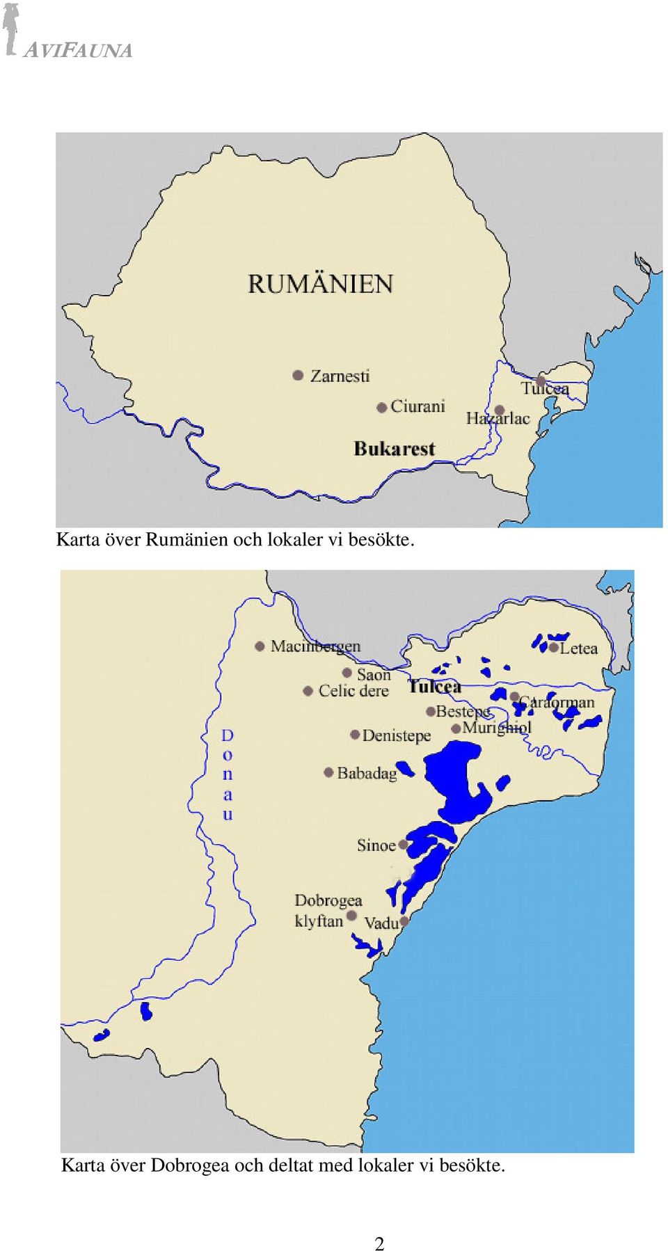 Karta över Dobrogea och