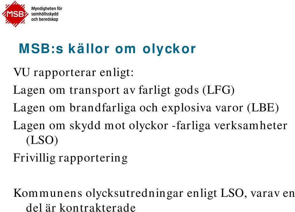 Lagen om skydd mot olyckor -farliga verksamheter (LSO) Frivillig