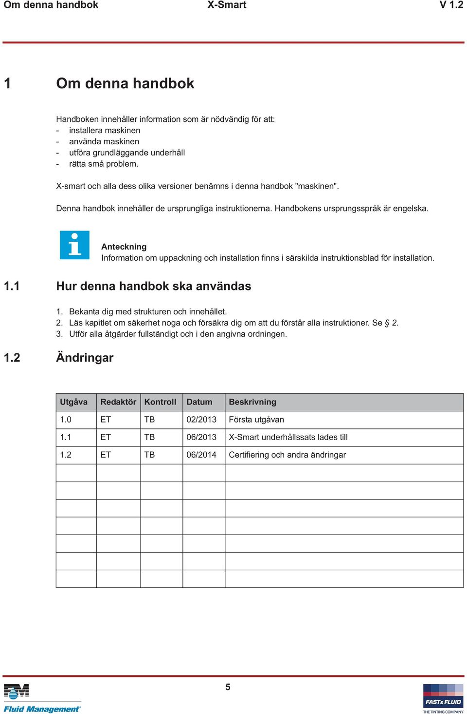 X-smart och alla dess olika versioner benämns i denna handbok "maskinen". Denna handbok innehåller de ursprungliga instruktionerna. Handbokens ursprungsspråk är engelska.