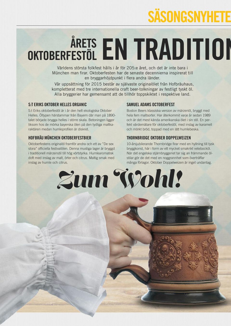 Vår uppsättning för 2015 består av självaste originalölet från Hofbräuhaus, kompletterat med tre internationella craft beer-tolkningar av festligt tyskt öl.