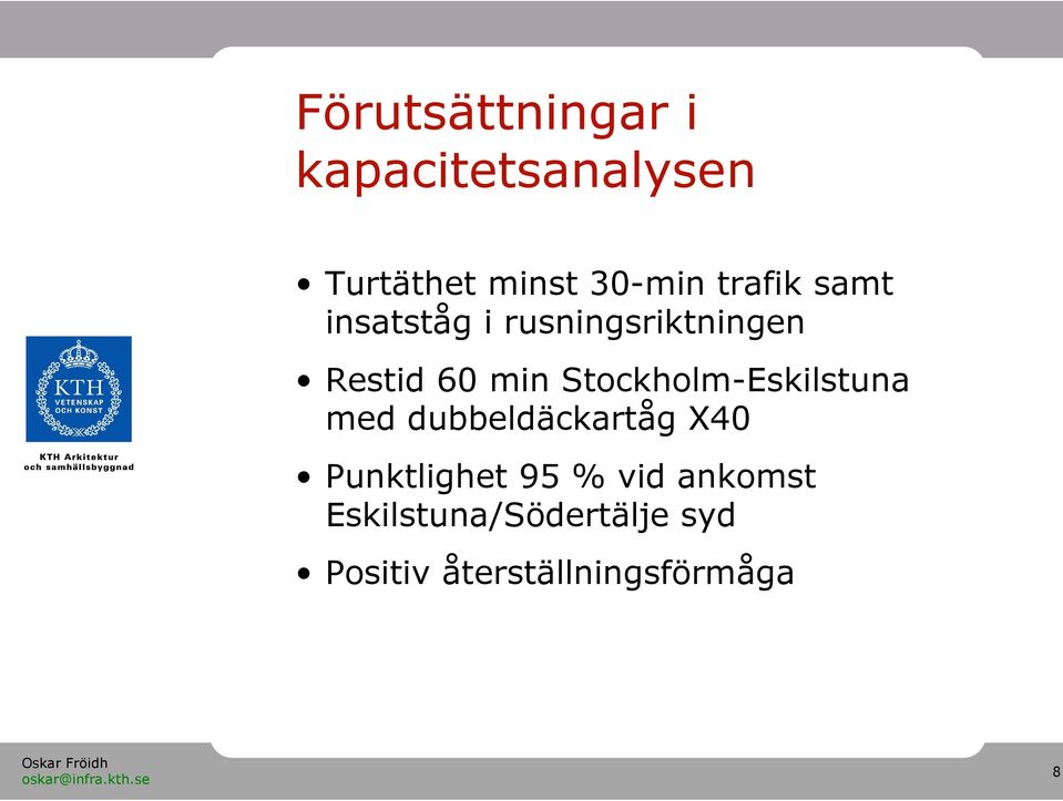 Stockholm-Eskilstuna med dubbeldäckartåg X4 Punktlighet 95 %