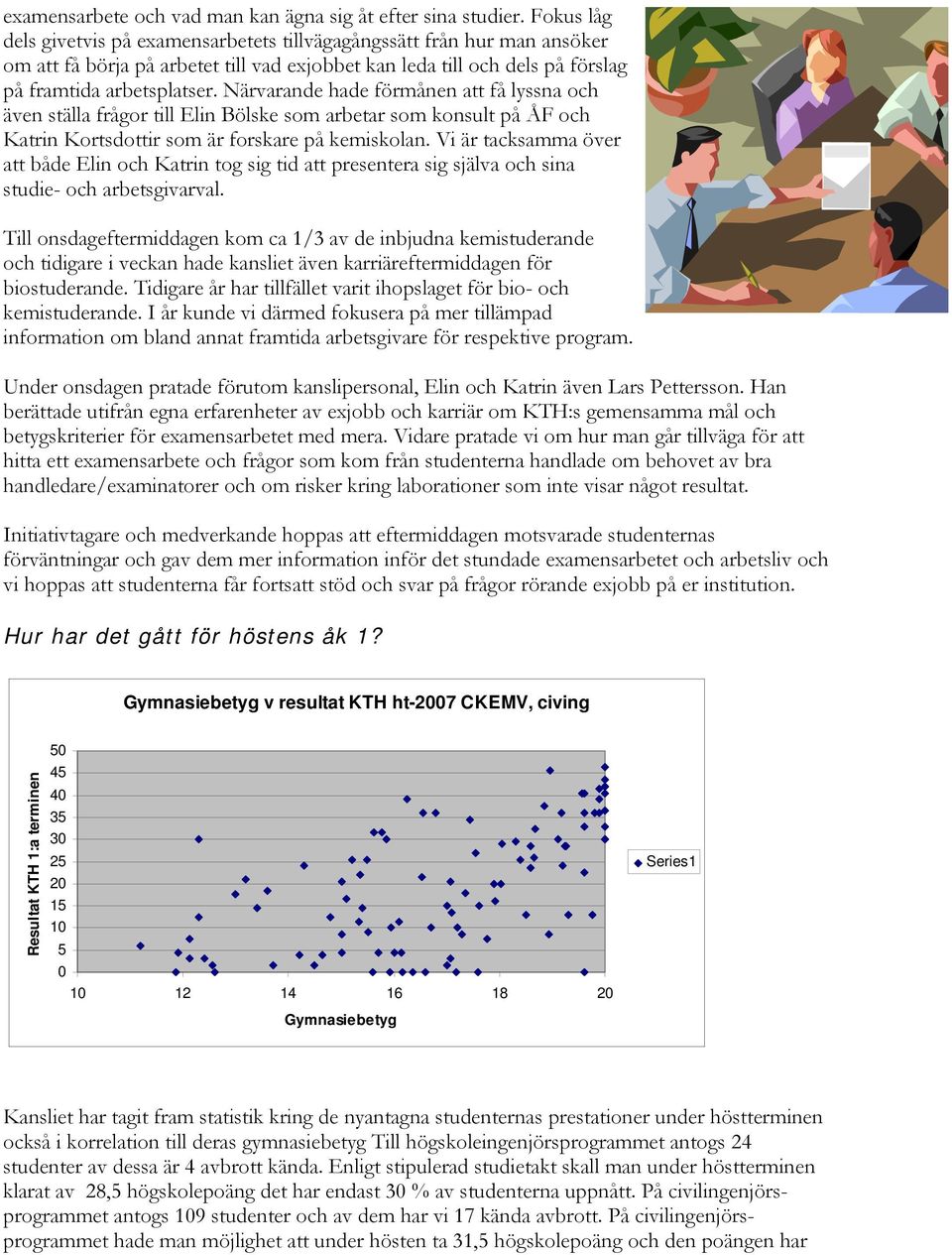 Närvarande hade förmånen att få lyssna och även ställa frågor till Elin Bölske som arbetar som konsult på ÅF och Katrin Kortsdottir som är forskare på kemiskolan.