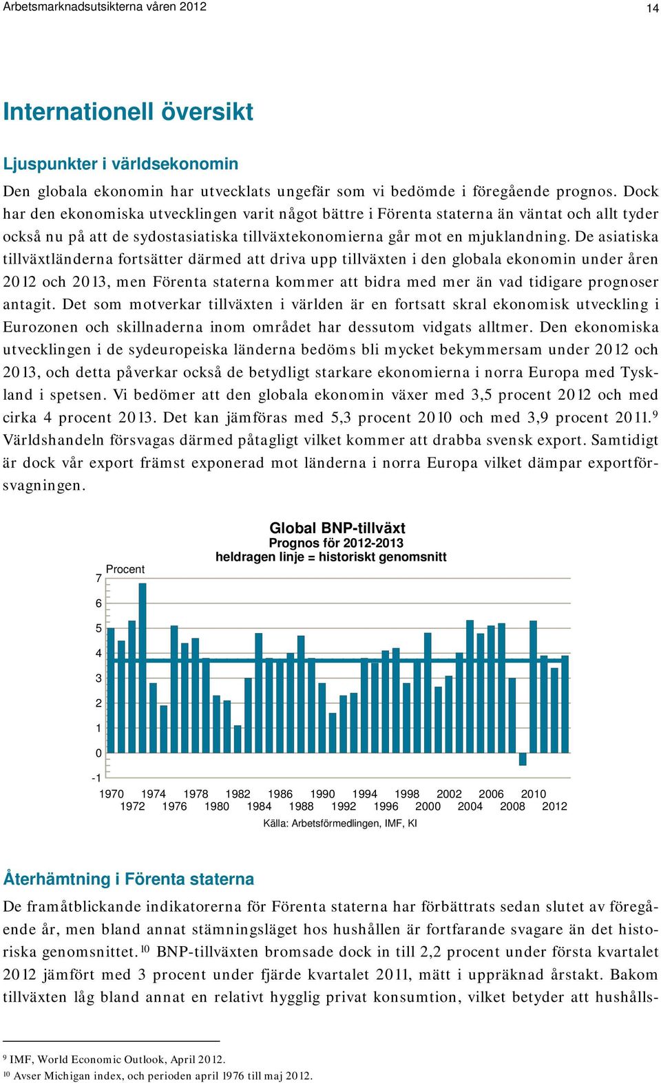 De asiatiska tillväxtländerna fortsätter därmed att driva upp tillväxten i den globala ekonomin under åren 2012 och 2013, men Förenta staterna kommer att bidra med mer än vad tidigare prognoser