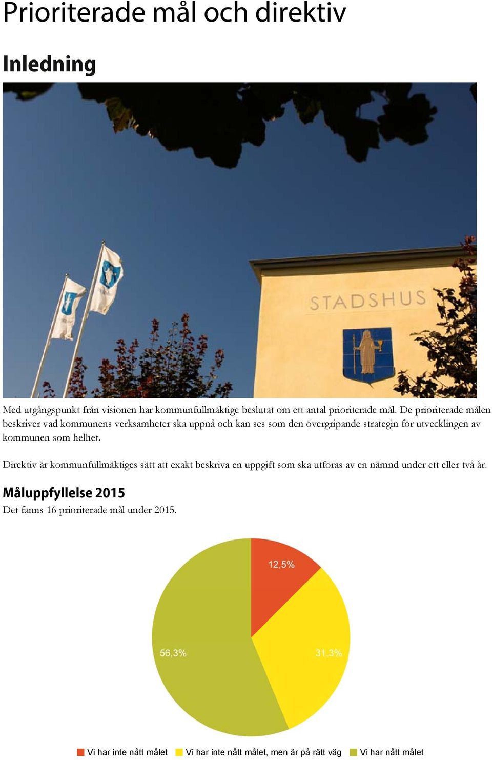 kommunen som helhet. Direktiv är kommunfullmäktiges sätt att exakt beskriva en uppgift som ska utföras av en nämnd under ett eller två år.