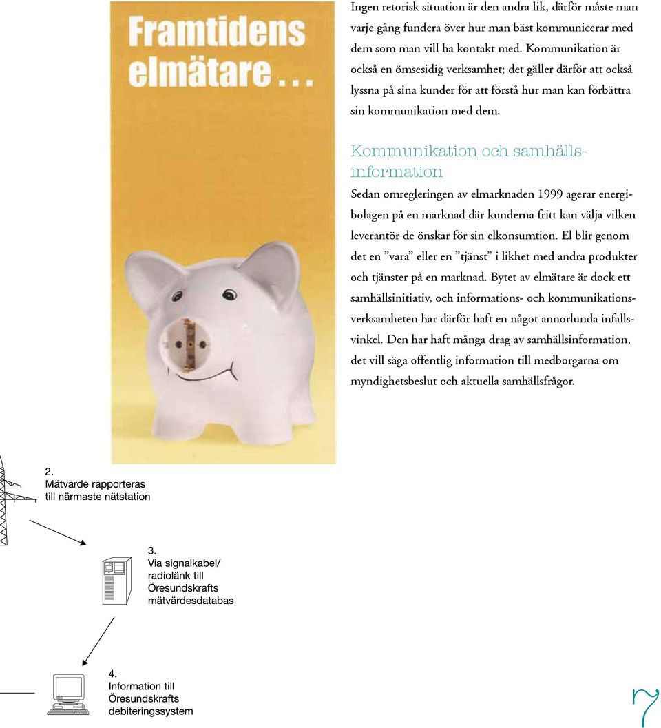 Kommunikation och samhällsinformation Sedan omregleringen av elmarknaden 1999 agerar energibolagen på en marknad där kunderna fritt kan välja vilken leverantör de önskar för sin elkonsumtion.