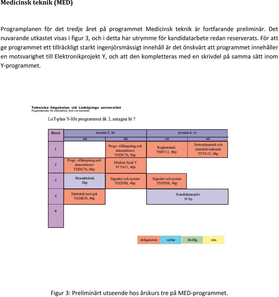 För att ge programmet ett tillräckligt starkt ingenjörsmässigt innehåll är det önskvärt att programmet innehåller en