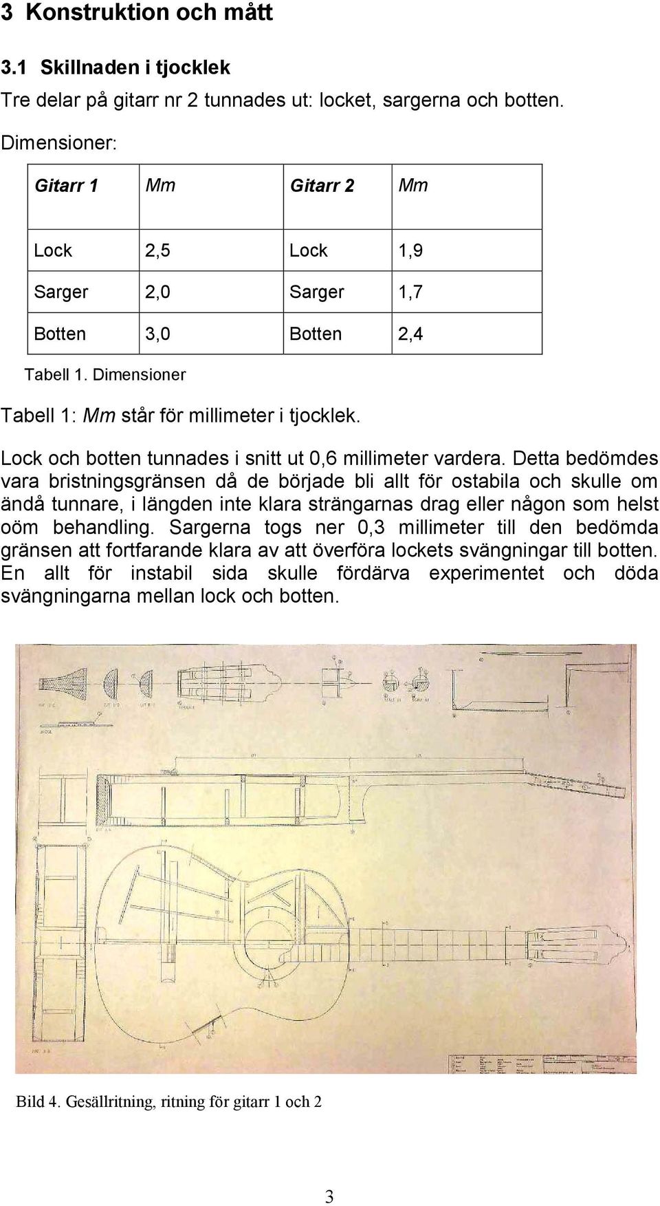 Lock och botten tunnades i snitt ut 0,6 millimeter vardera.