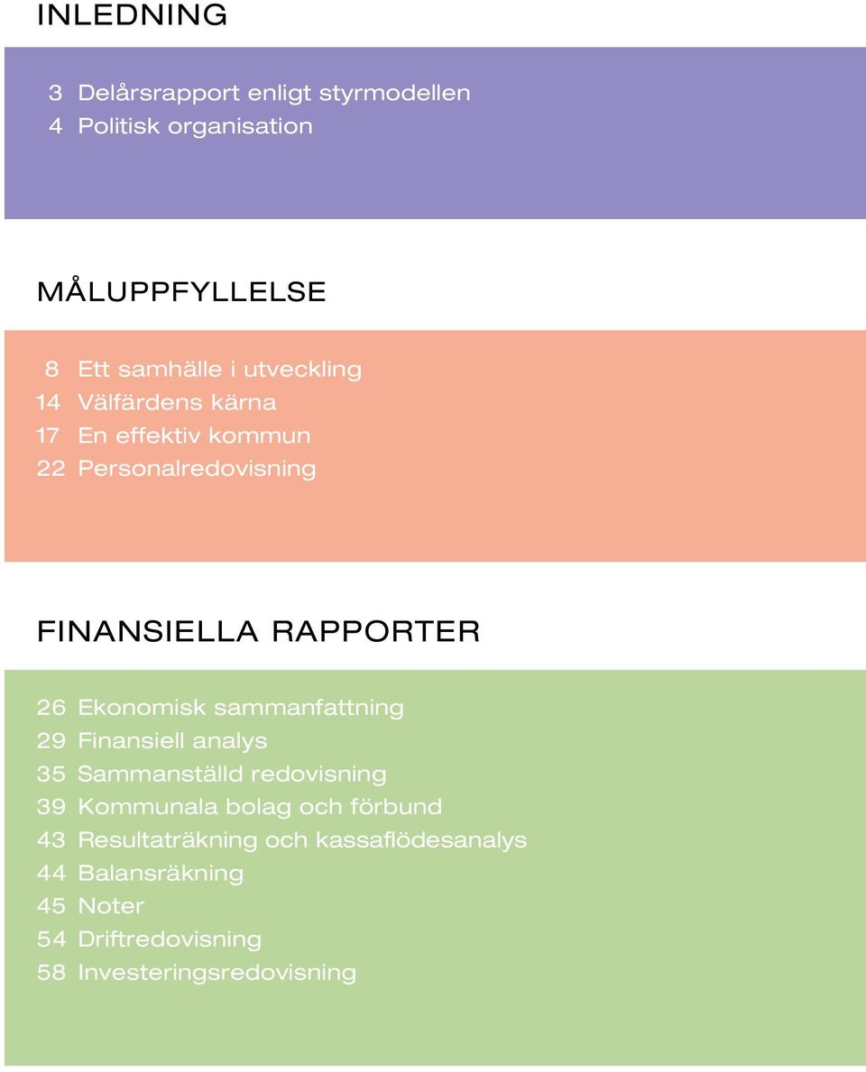 Ekonomisk sammanfattning 29 Finansiell analys 35 Sammanställd redovisning 39 Kommunala bolag och förbund