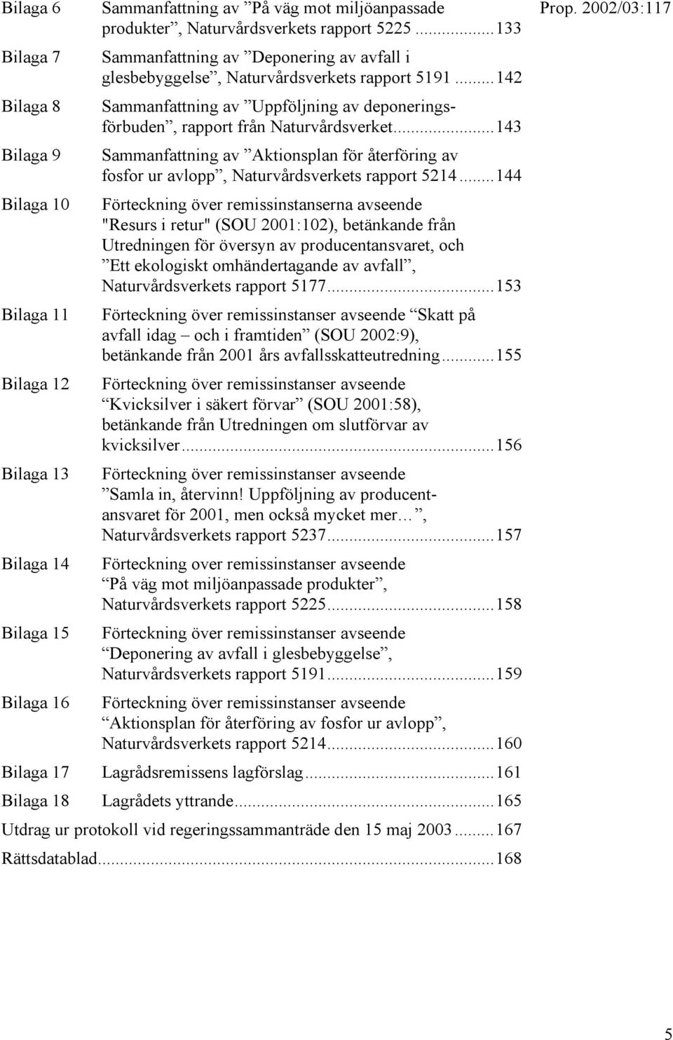 ..143 Sammanfattning av Aktionsplan för återföring av fosfor ur avlopp, Naturvårdsverkets rapport 5214.