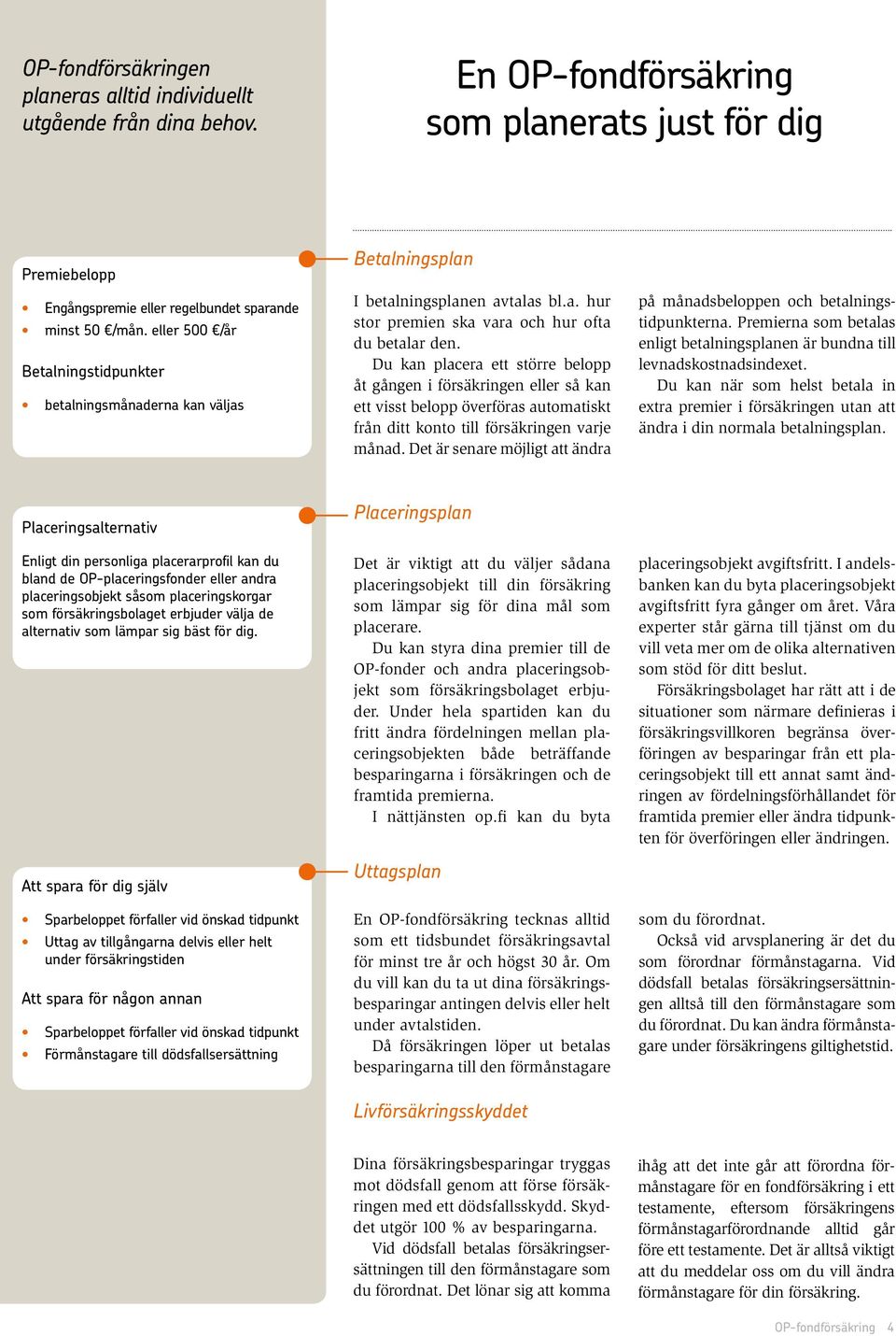 Du kan placera ett större belopp åt gången i försäkringen eller så kan ett visst belopp överföras automatiskt från ditt konto till försäkringen varje månad.