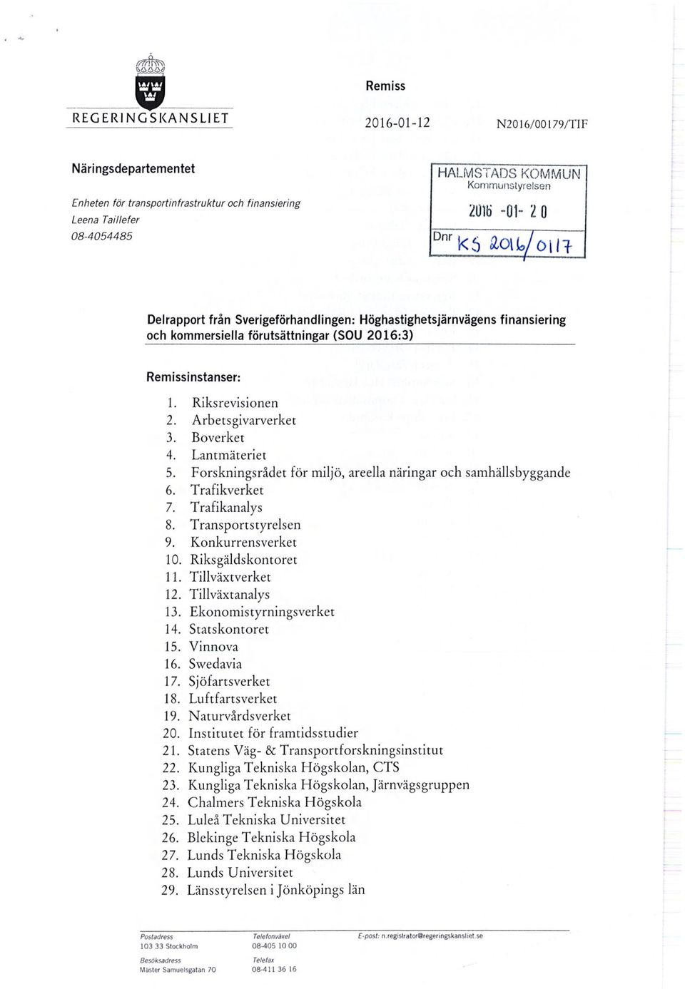 Arbetsgivarverket 3. Boverket 4. Lantmäteriet 5. Forskningsrådet för miljö, areella näringar och samhällsbyggande 6. Trafikverket 7. Trafikanalys 8. Transportstyrelsen 9. Konkurrensverket 10.