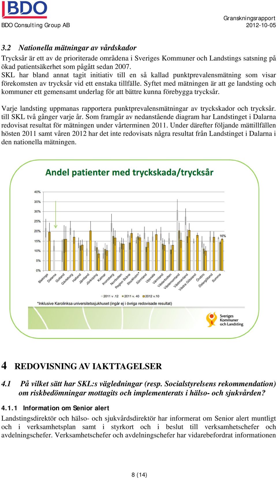 Syftet med mätningen är att ge landsting och kommuner ett gemensamt underlag för att bättre kunna förebygga trycksår.