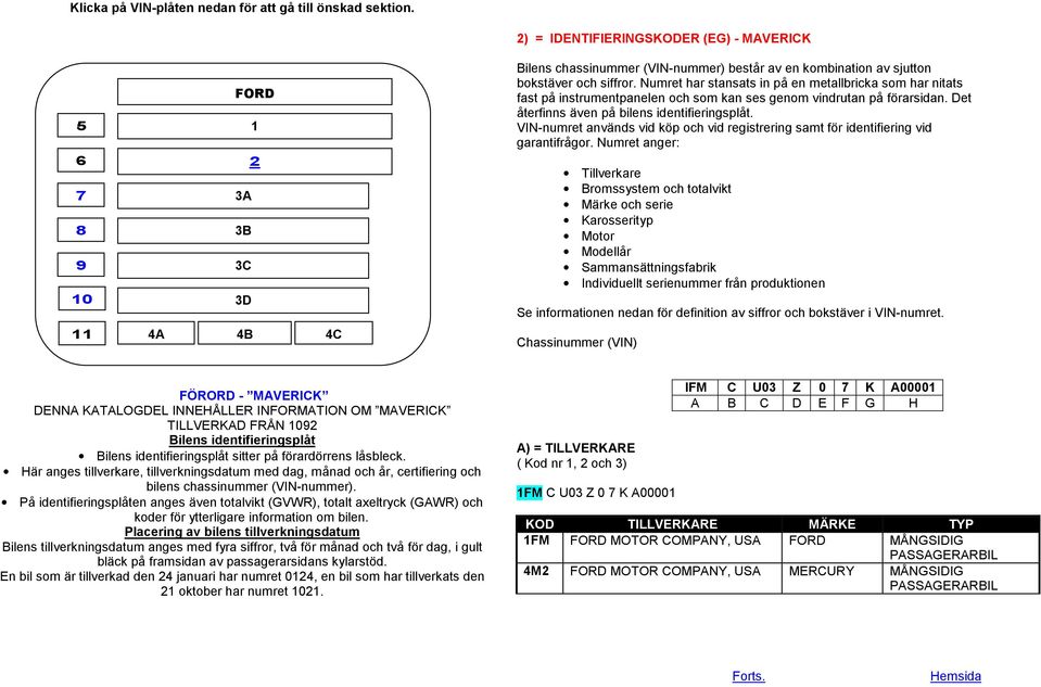 VIN-numret används vid köp och vid registrering samt för identifiering vid garantifrågor.