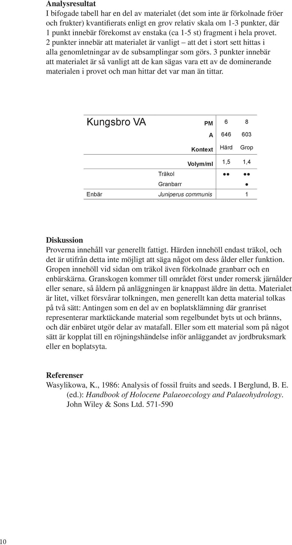 3 punkter innebär att materialet är så vanligt att de kan sägas vara ett av de dominerande materialen i provet och man hittar det var man än tittar.