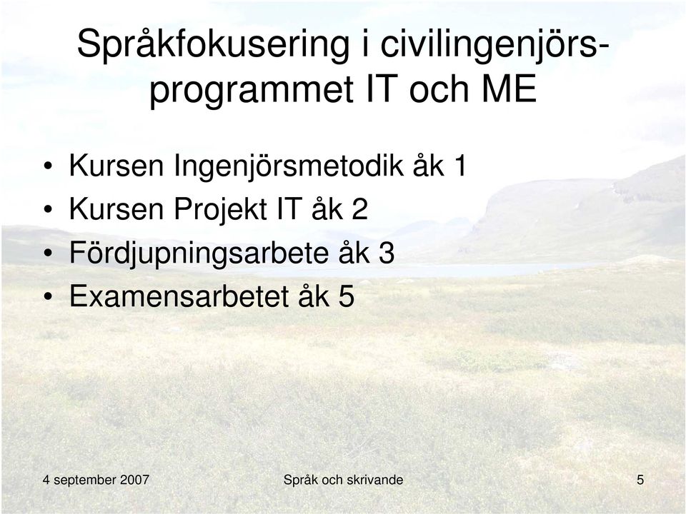 Projekt IT åk 2 Fördjupningsarbete åk 3