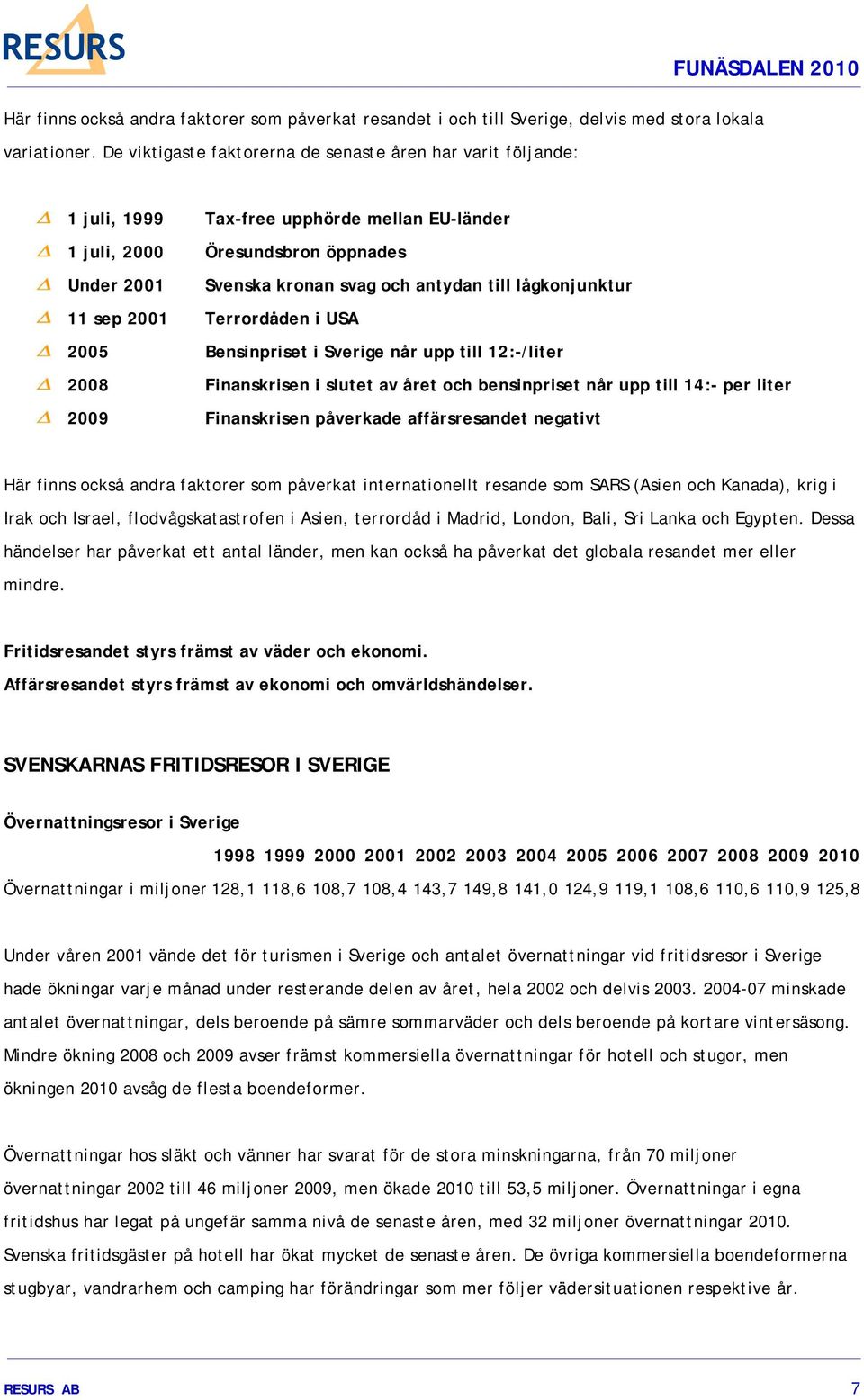 antydan till lågkonjunktur 11 sep 2001 Terrordåden i USA 2005 Bensinpriset i Sverige når upp till 12:-/liter 2008 Finanskrisen i slutet av året och bensinpriset når upp till 14:- per liter 2009