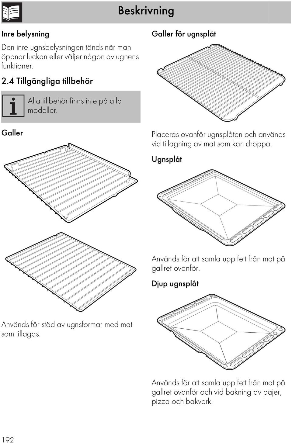 Galler Placeras ovanför ugnsplåten och används vid tillagning av mat som kan droppa.