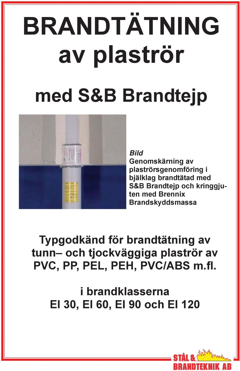 med Brennix Brandskyddsmassa Typgodkänd för brandtätning av tunn och