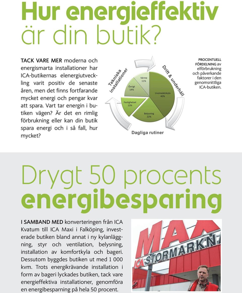 Vart tar energin i butiken vägen? Är det en rimlig förbrukning eller kan din butik spara energi och i så fall, hur mycket?