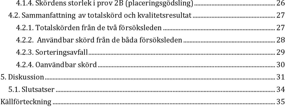 .. 28 4.2.3. Sorteringsavfall... 29 4.2.4. Oanvändbar skörd... 30 5. Diskussion... 31 5.