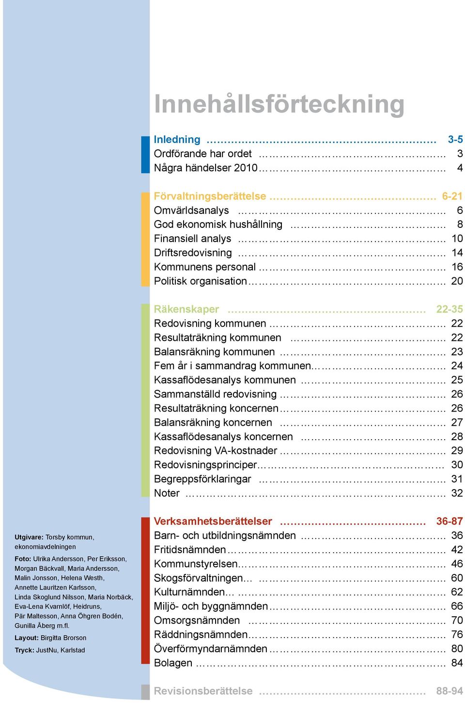 kommunen 25 Sammanställd redovisning 26 Resultaträkning koncernen 26 Balansräkning koncernen 27 Kassaflödesanalys koncernen 28 Redovisning VA-kostnader 29 Redovisningsprinciper 30