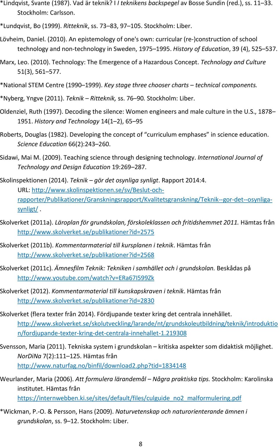 (2010). Technology: The Emergence of a Hazardous Concept. Technology and Culture 51(3), 561 577. *National STEM Centre (1990 1999). Key stage three chooser charts technical components.