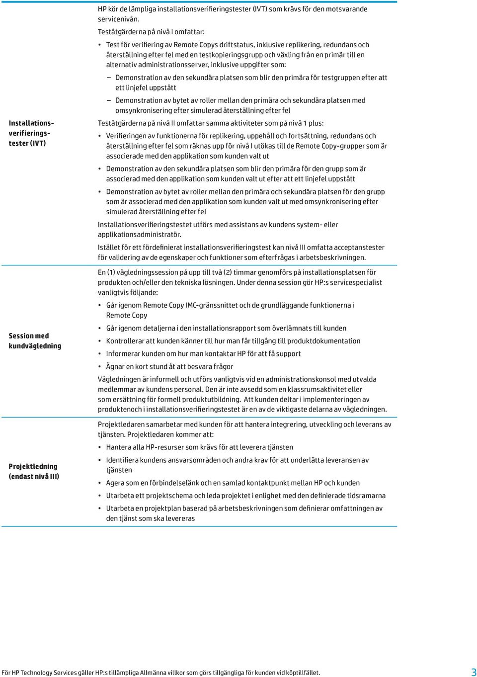 till en alternativ administrationsserver, inklusive uppgifter som: Demonstration av den sekundära platsen som blir den primära för testgruppen efter att ett linjefel uppstått Demonstration av bytet