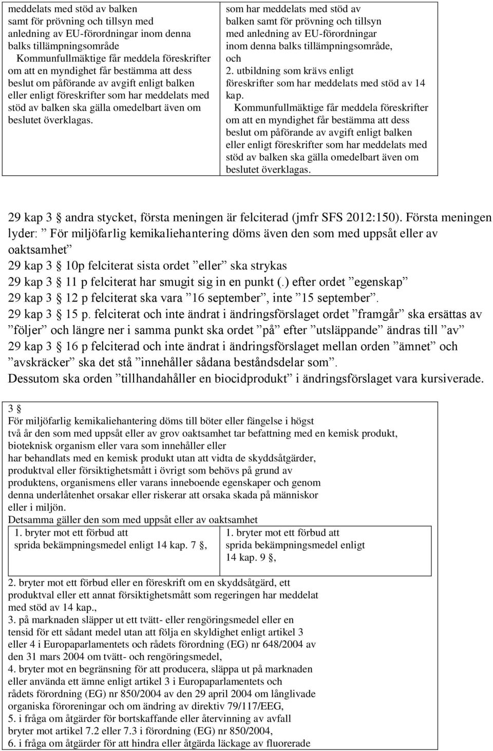 som har meddelats med stöd av balken samt för prövning och tillsyn med anledning av EU-förordningar inom denna balks tillämpningsområde, och 2.