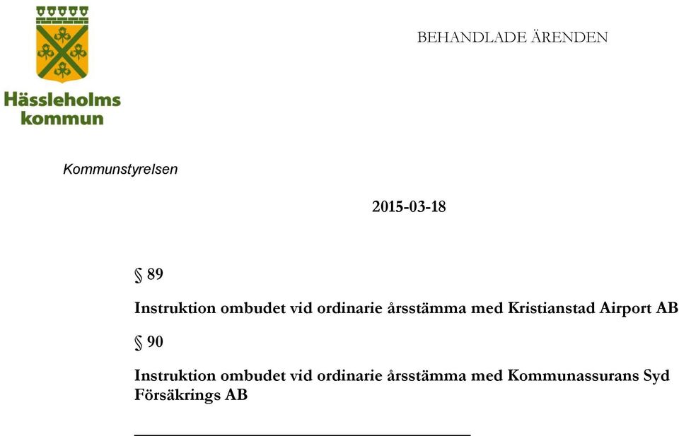 Airport AB 90 Instruktion ombudet vid