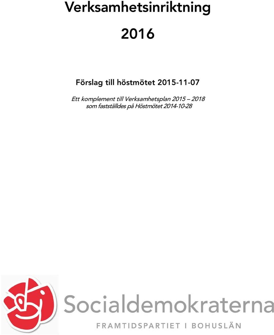 komplement till Verksamhetsplan 2015