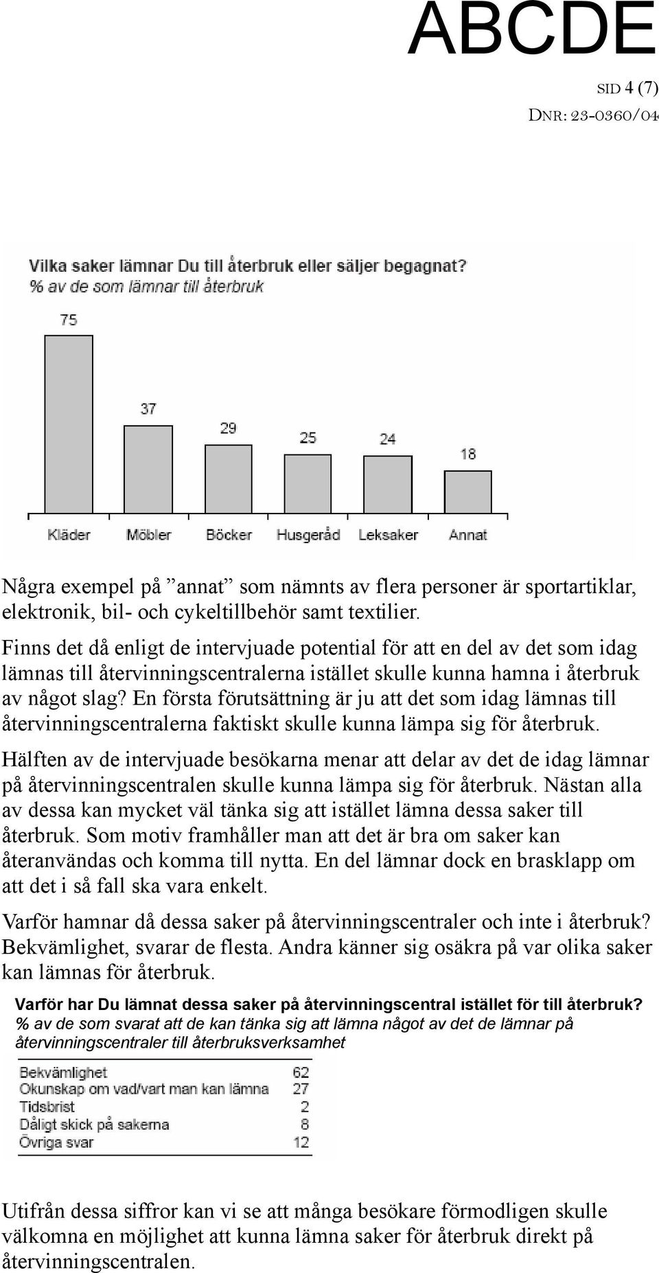 En första förutsättning är ju att det som idag lämnas till återvinningscentralerna faktiskt skulle kunna lämpa sig för återbruk.