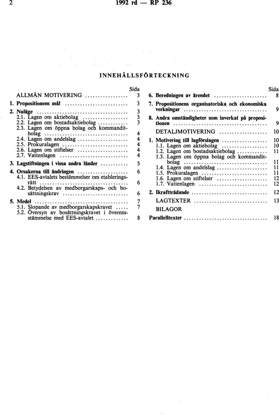 EES-avtalets bestämmelser om etableringsrätt... 4.2. Betydelsen av medborgarskaps- och bosättningskrav.... S. Medel.... 5.1. Slopande av medborgarskapskravet.... 5.2. Översyn av bosättningskravet i överensstämmelse med EES-avtalet.