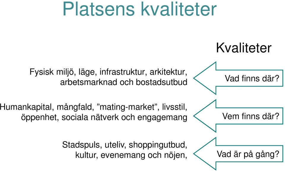 Humankapital, mångfald, mating-market, livsstil, öppenhet, sociala nätverk