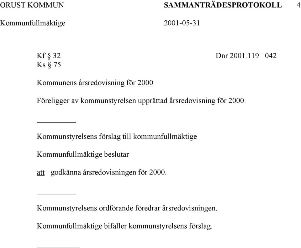 årsredovisning för 2000.