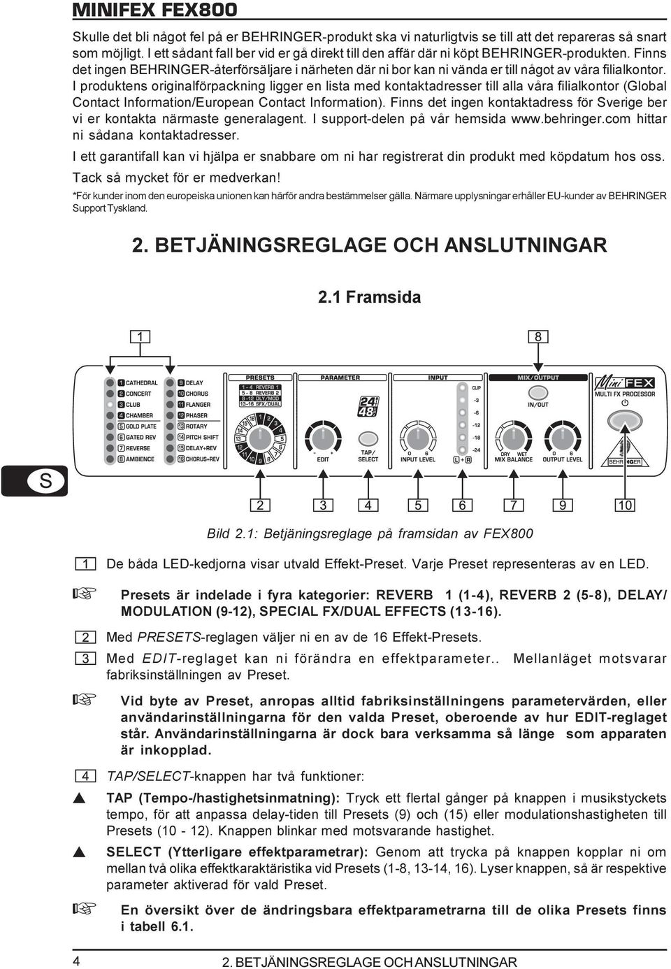 I produkten originalförpackning ligger en lita med kontaktadreer till alla våra filialkontor (Global Contact Information/European Contact Information).