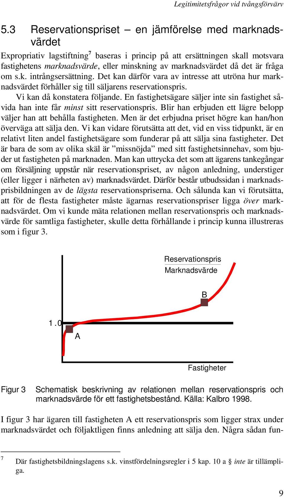 En fastighetsägare säljer inte sin fastighet såvida han inte får minst sitt reservationspris. Blir han erbjuden ett lägre belopp väljer han att behålla fastigheten.