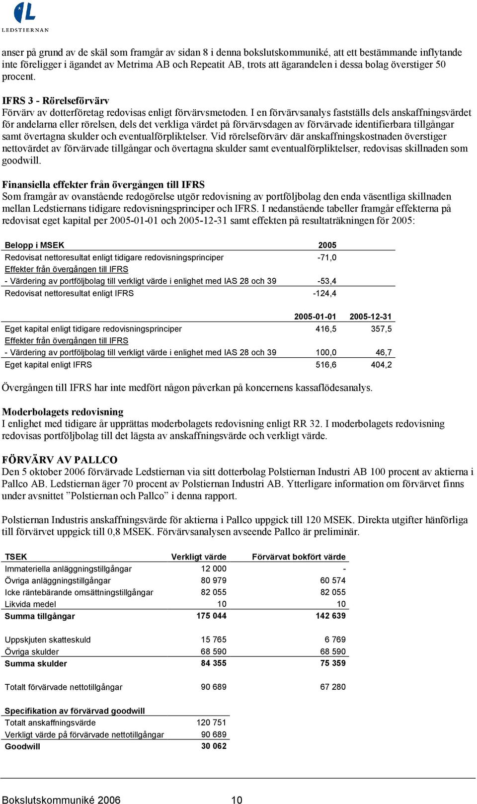 I en förvärvsanalys fastställs dels anskaffningsvärdet för andelarna eller rörelsen, dels det verkliga värdet på förvärvsdagen av förvärvade identifierbara tillgångar samt övertagna skulder och